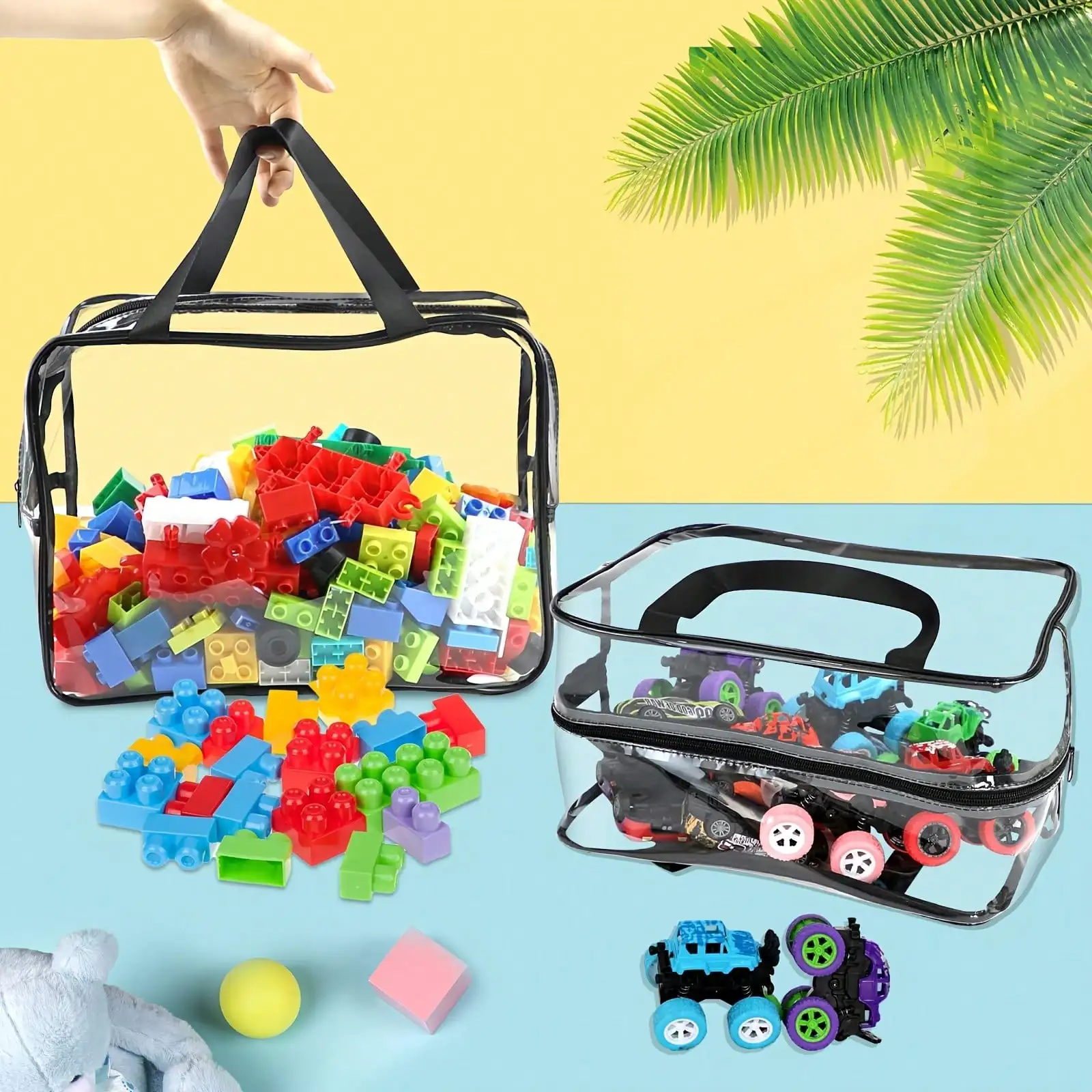 8large toy storage bags multi-purpose zipper transparent PVC waterproof suitcase, suitable for building blocks - view 6