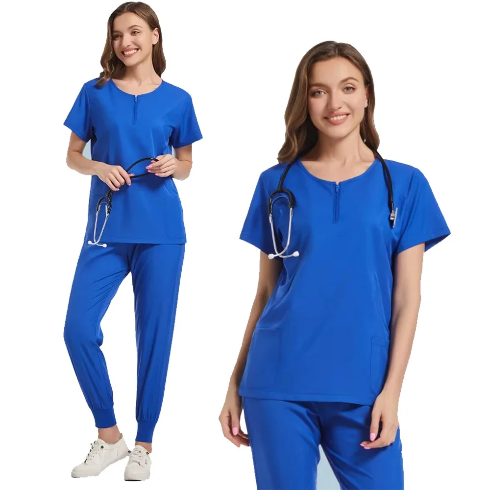 طبيب الأسنان التي شيرت صالون موحدة بالجملة امرأة بلوزة طبية اكسسوارات للمختبر الطبي التمريض التجميل فرك موحدة