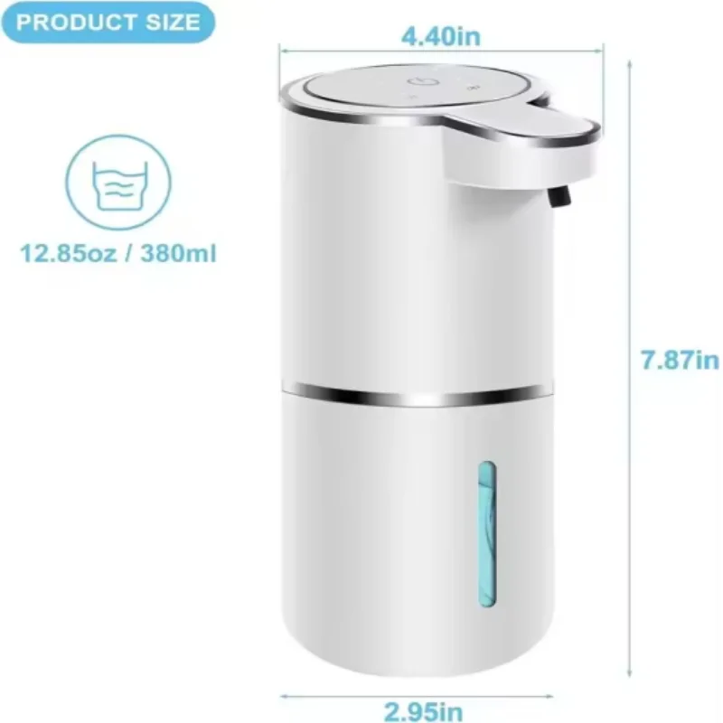 New Automatic Soap Dispenser Touchless Foaming Soap Dispenser 380ml Usb Rechargeable Electric 4 Level Adjustable For Home