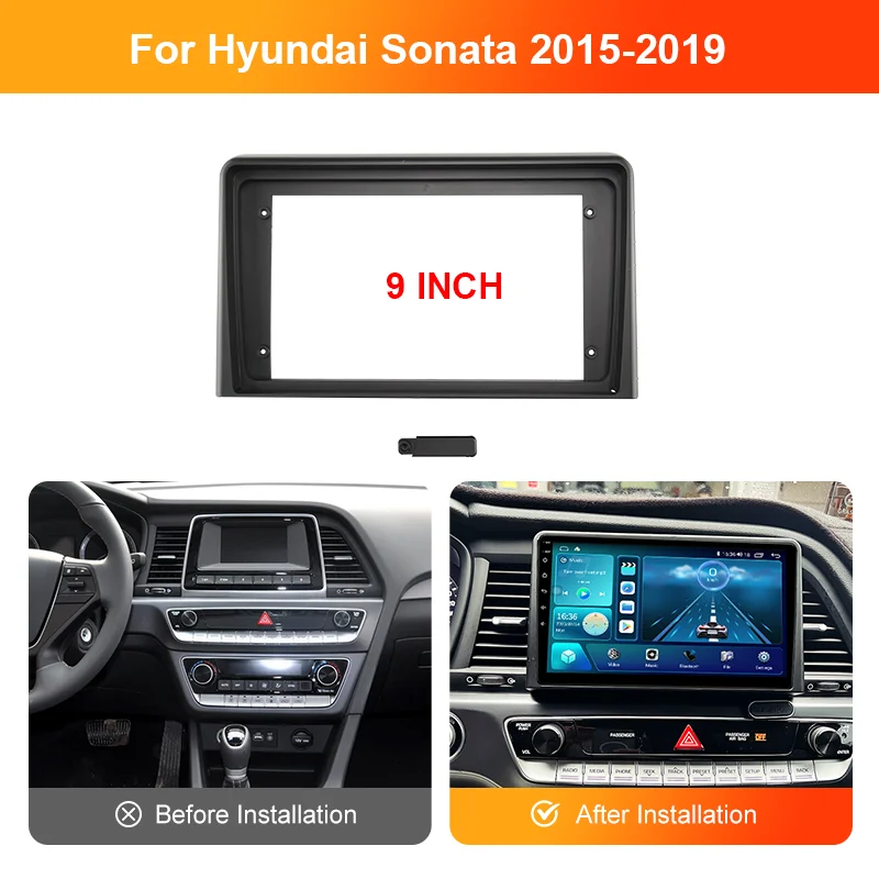 Car GPS Navigation For HYUNDAI SONATA 9 2015 2016 2017-2019 Stereo Radio Fascias Panel screen Frame Fit Dash Trim Kits