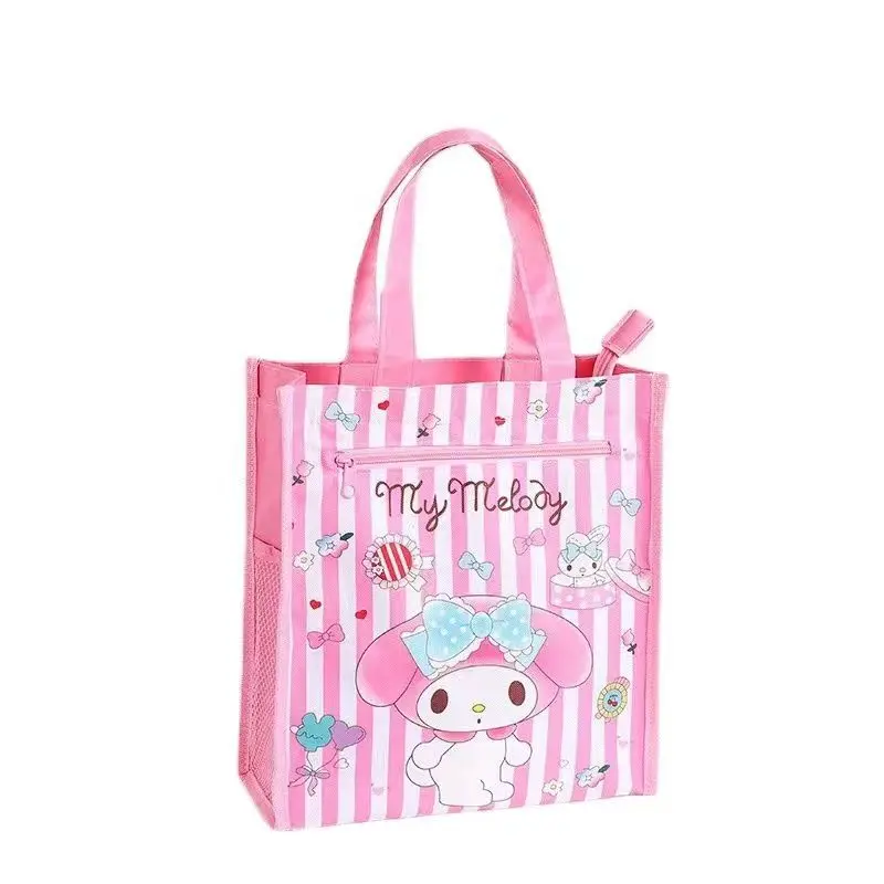 Sanrio cartoon My melody Hello kitty CinnamoroII Pompom Purin little twin star anime handbag lunch bag study bag new style