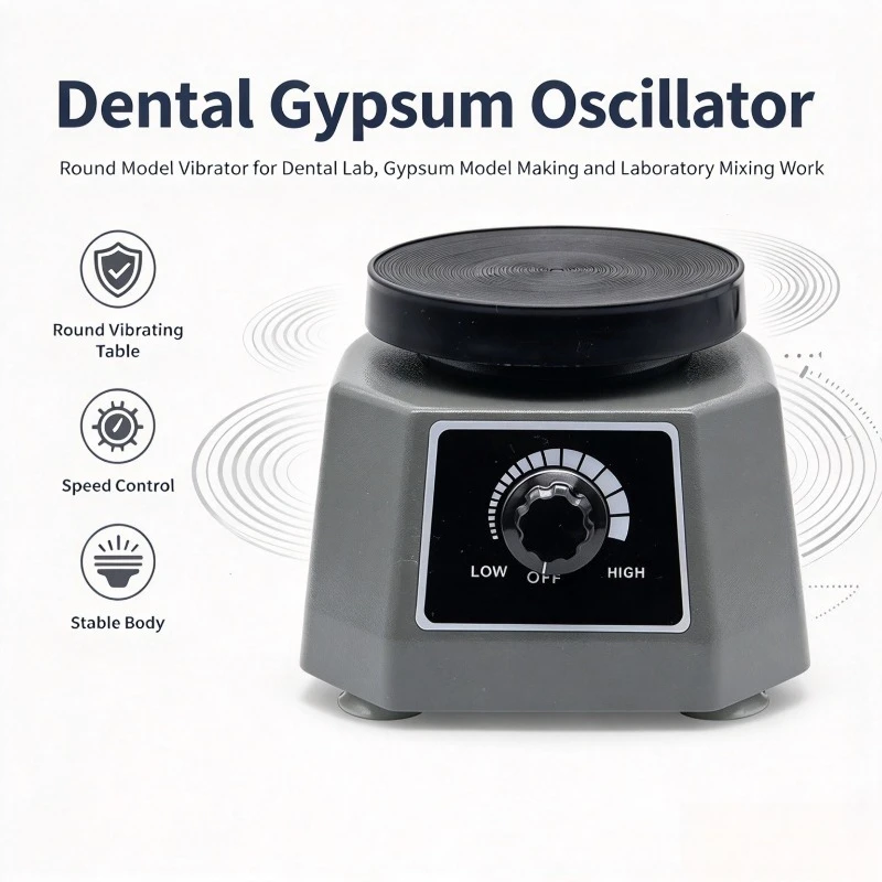 Round Dental Gypsum Vibrator Model Oscillator for Dental Technician Lab Plaster Model Making Processing Equipment