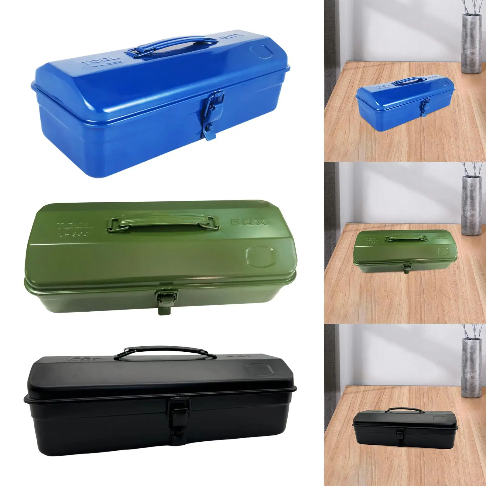 Metal Tool Box Empty Toolbox Multi-Purpose Locking Buckle Tool Chest, Easy