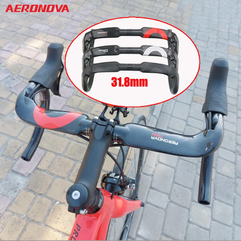 AERONOVA Carbon Fiber Road Bicycle handlebars 400/420/440mm carbon road bike handlebar, Red/Black/Silver Ultralight drop bars