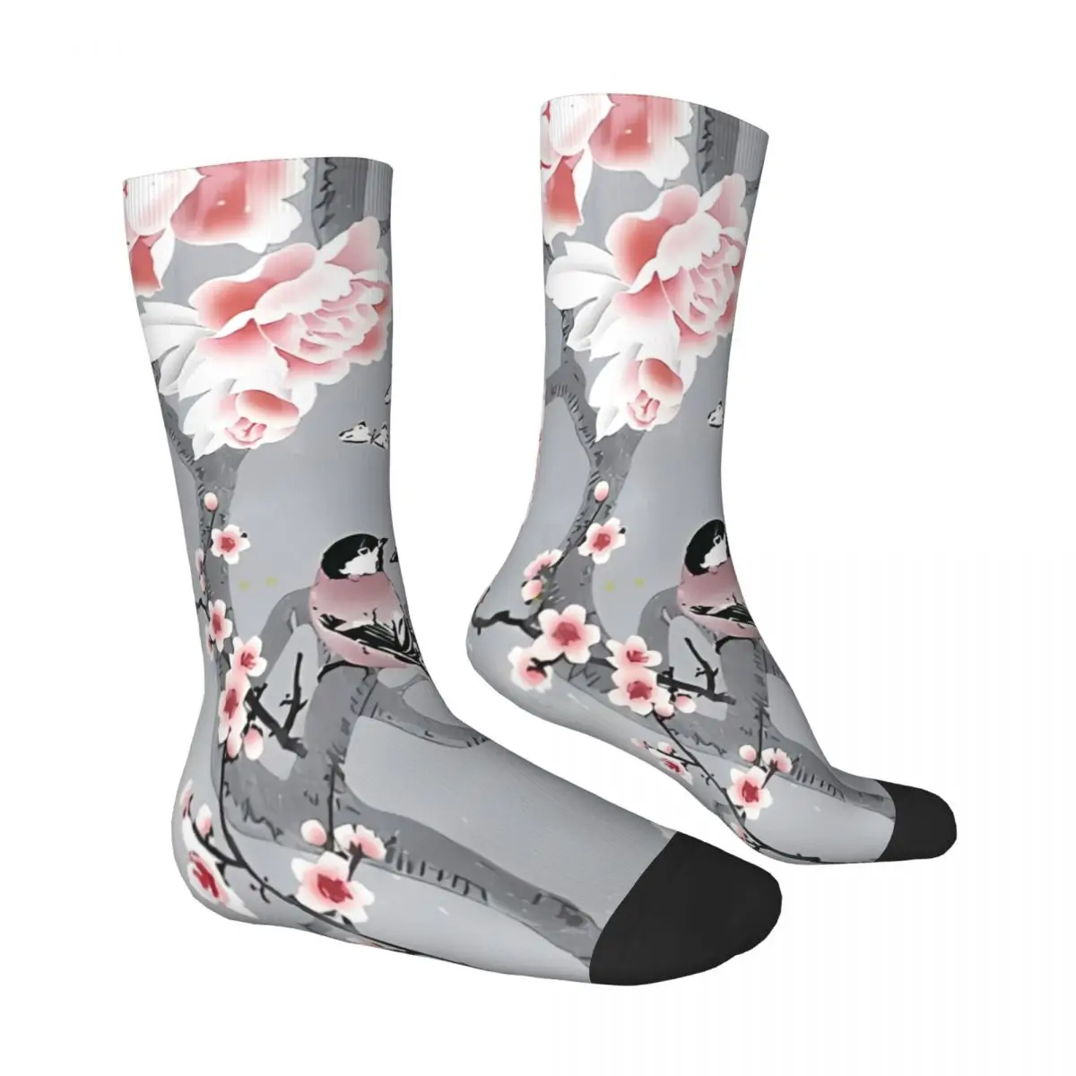 Chaussettes à imprimé floral pour hommes, polyester