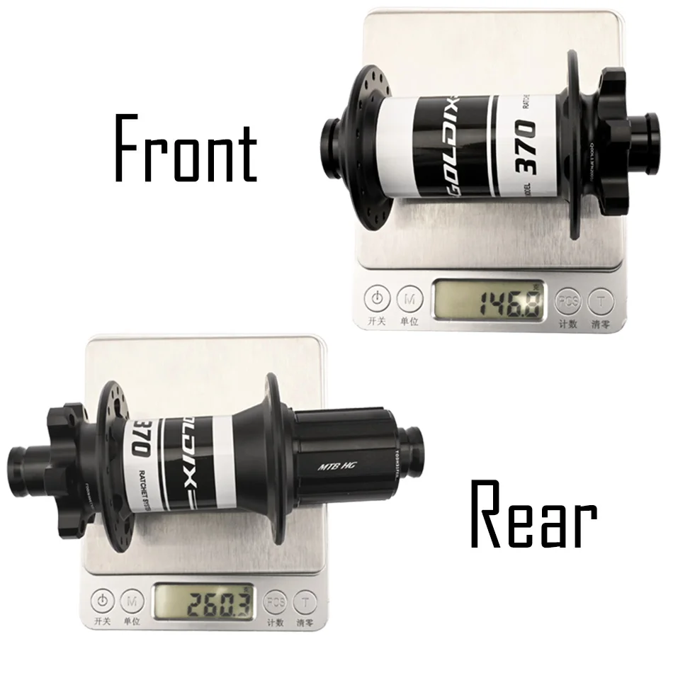 GOLDIX M370 28H MTB Bike Hub Sealed Bearing 6-Bolt Disc Brake J-Bend Ratchet 36T BOOST Bicycle Hub for Shimano HG/MS SRAM