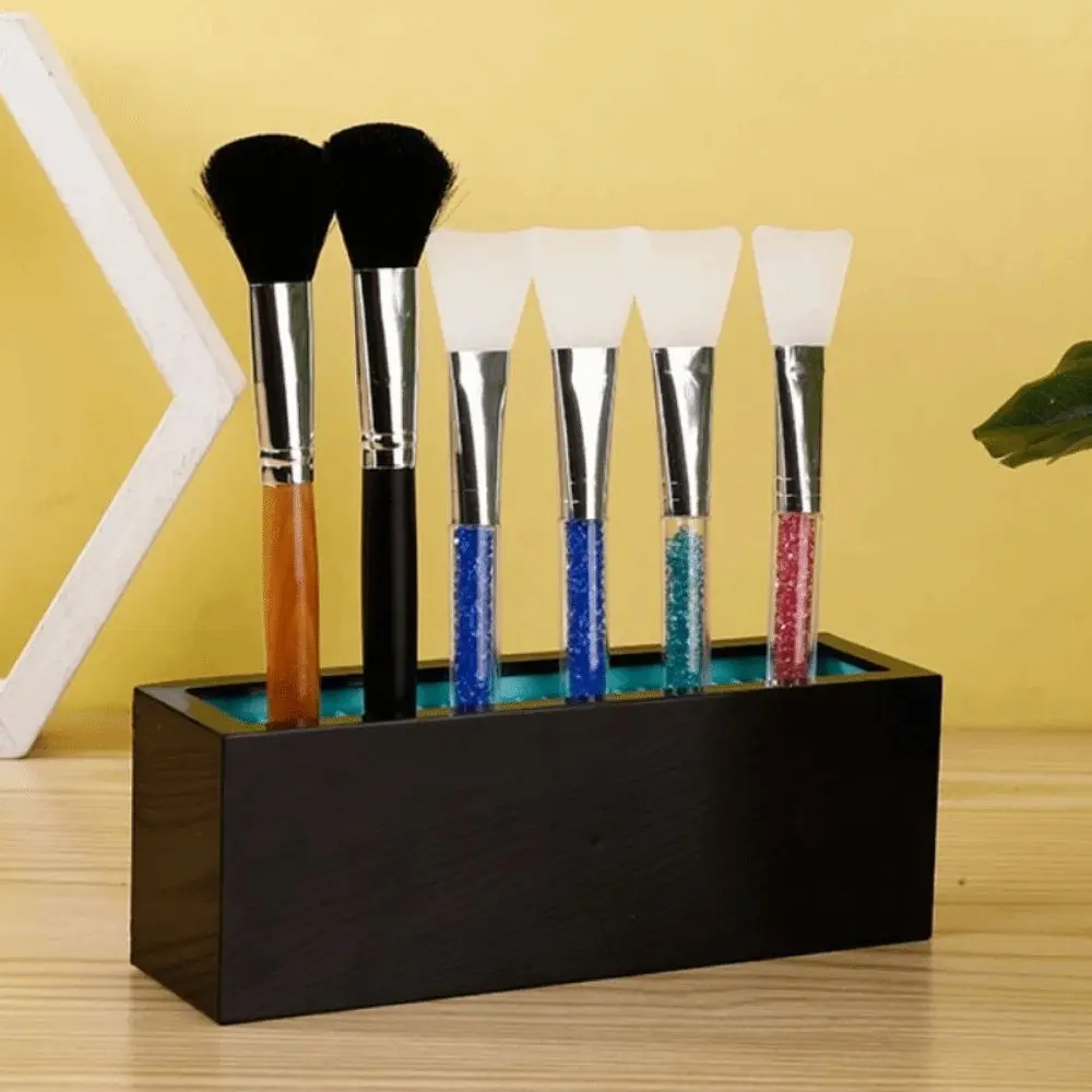 

Creative Makeup Brushes Holder Sturdy Non-slip Pen Storage Case Large Capacity Portable Toothbrush Drying Shelf