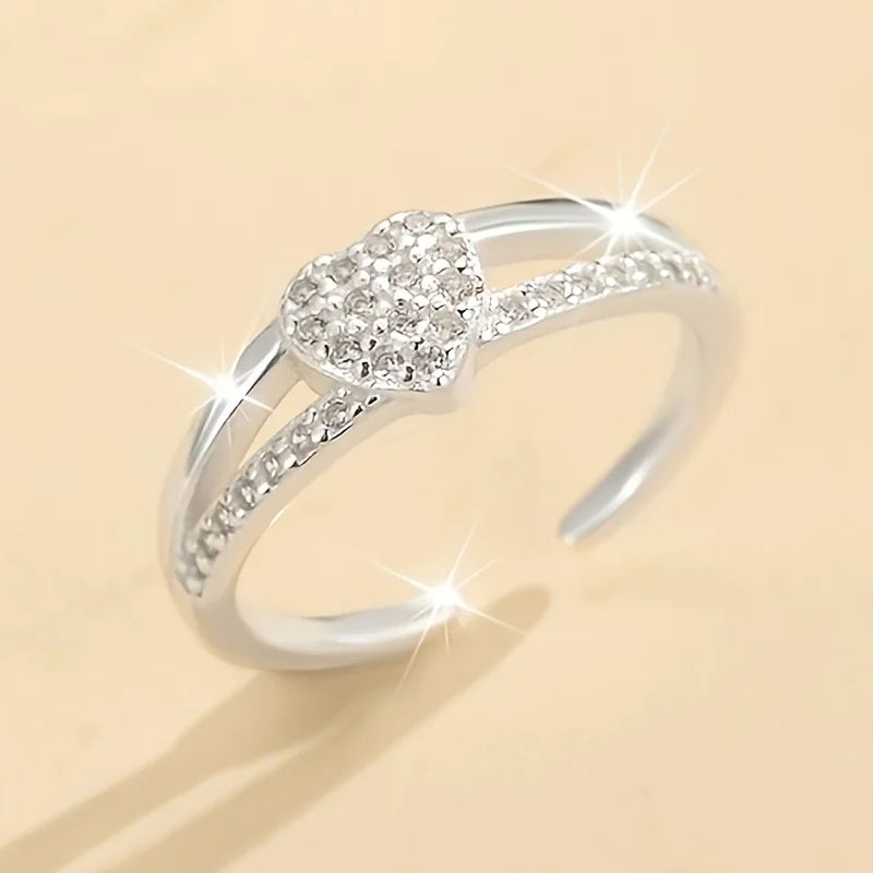 1 Piece of Women's Adjustable Heart-shaped Vacation Beach Ring Suitable Weddings Pool Parties Casual Wear Year Round Wearable