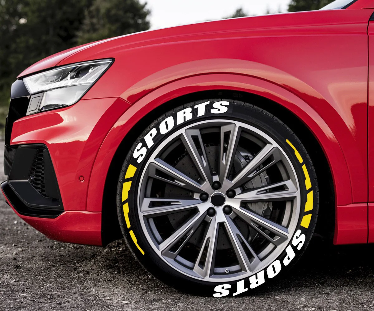 4/8pcs Car Tire Wheel Stickers Car Tuning Universal 3D Permanent PVC Joined Tire Decor Decals Car Tyre Personalized Stickers
