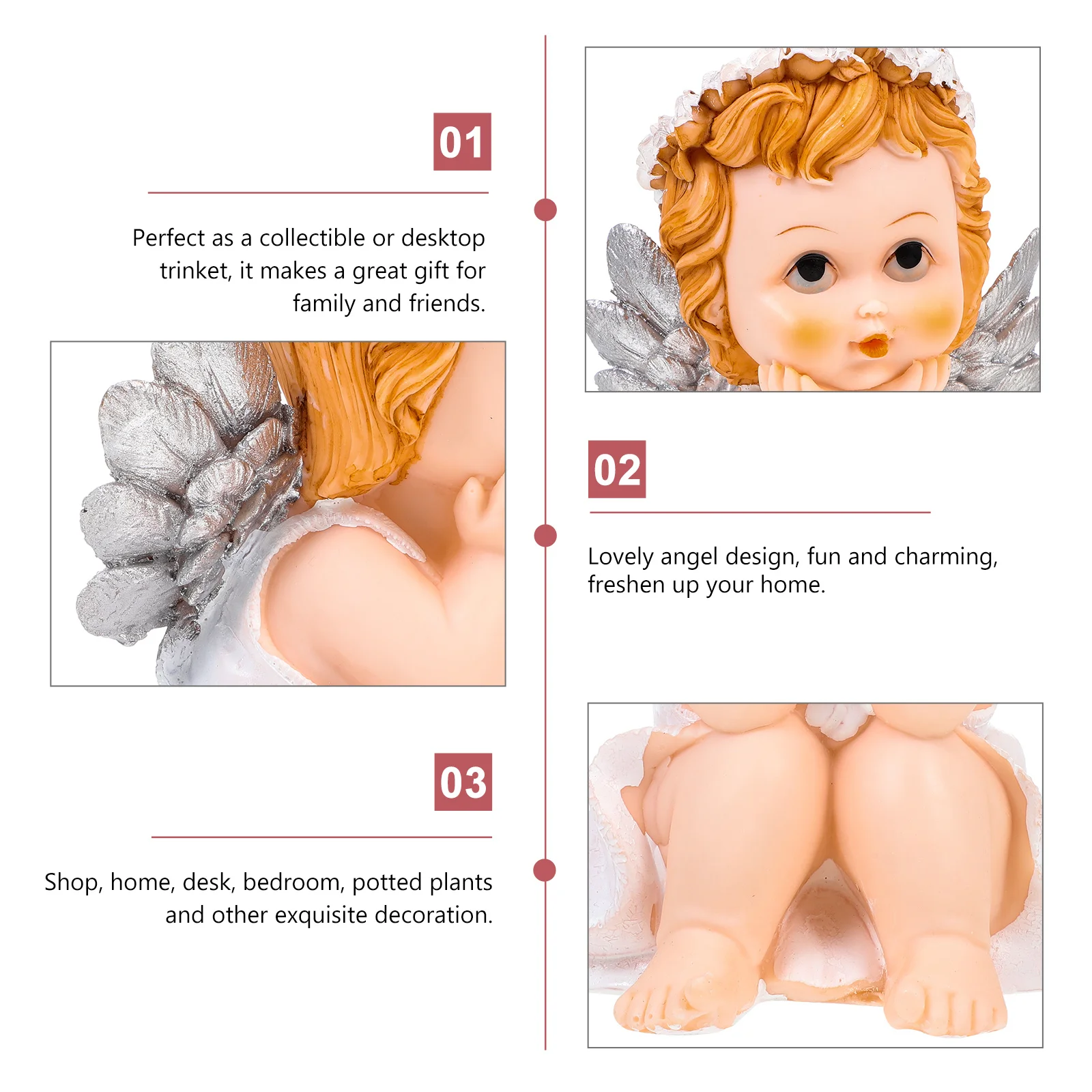 

Resin Angel Statue Adorable Desktop Craft Decor Sacred Meaning Home Decoration Angel Figurine Decoration Home Figurine Decor