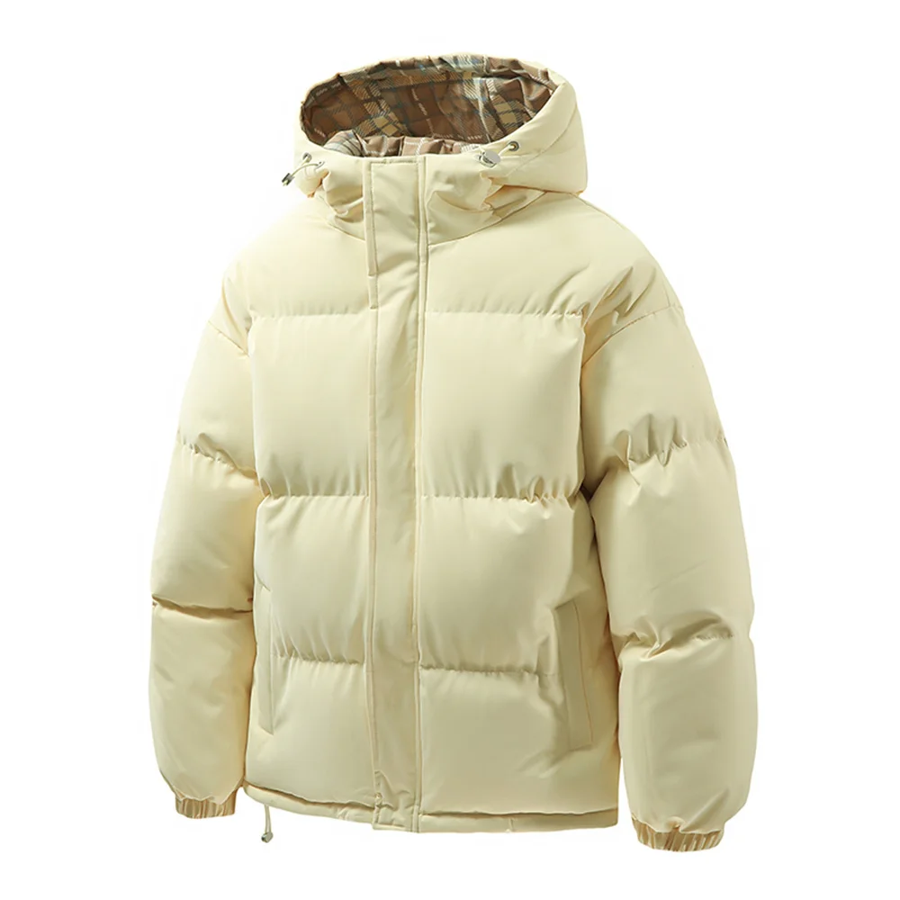 High-quality Solid Color Hooded Jacket for Men Korean Fashionable Multi-functional Jacket Thick and Warm Jacket for Winter 2025