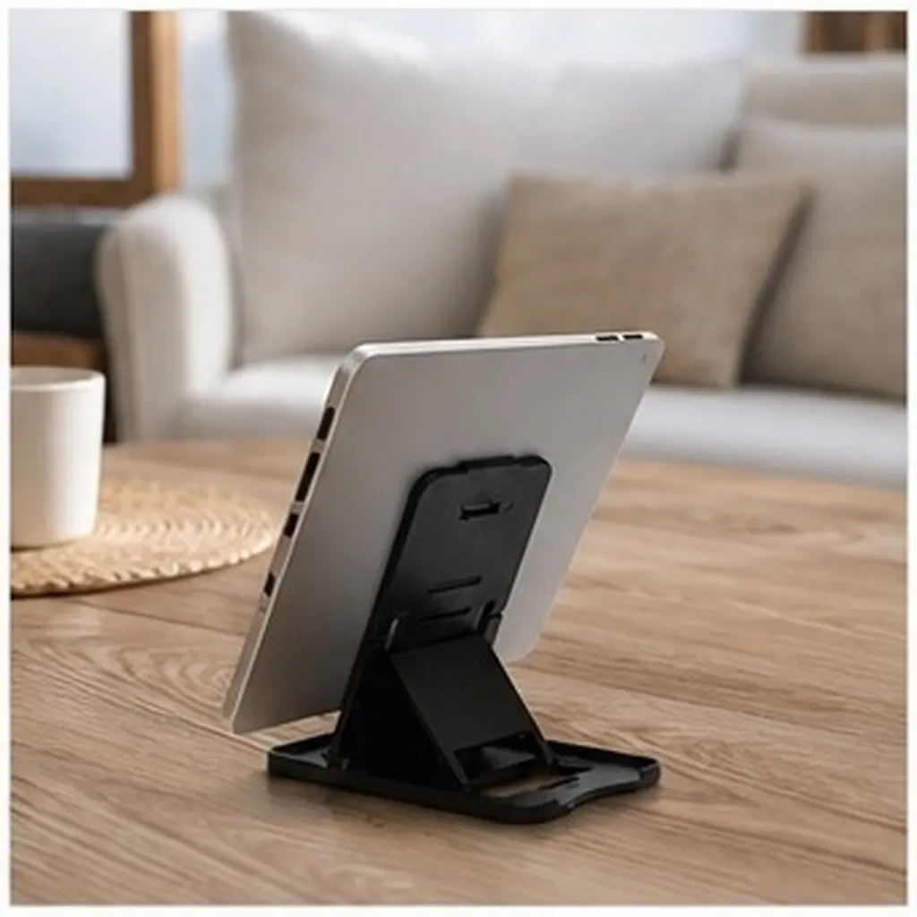 Hard Plastic Universal Tablet Stand Foldable Adjustable Support Holder for 7-12 Inch Tablets Smartphones 5 Position Modes