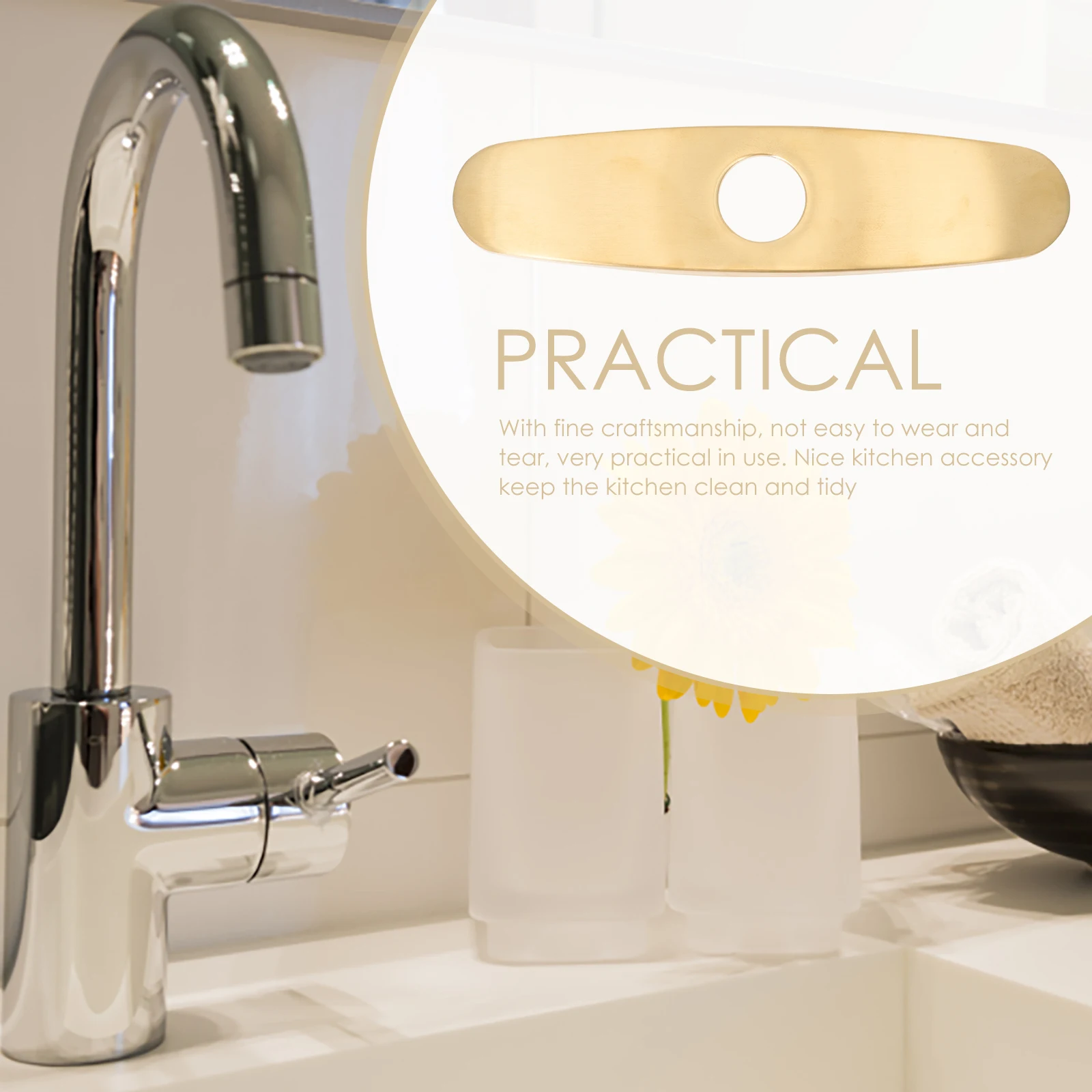 غطاء صنبور المطبخ الحديث لوحة حوض الفولاذ المقاوم للصدأ حامي ثقب السلس إنهاء خفيفة الوزن ملحقات صنبور الحمام المنزلي