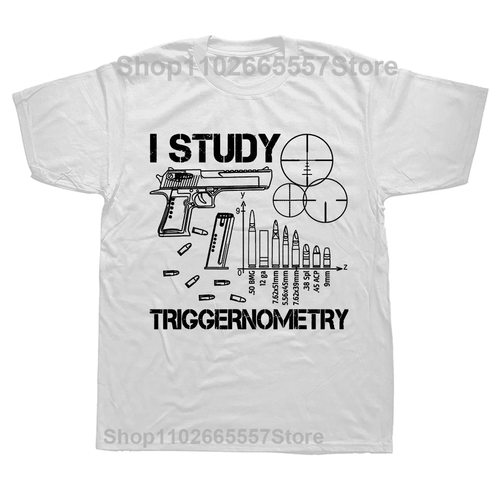تي شيرت بأكمام قصيرة ورقبة مستديرة ، أدرس عشاق Triggernometry ، توبات صاحب بندقية ، ملابس غير رسمية ، موضة أساسية