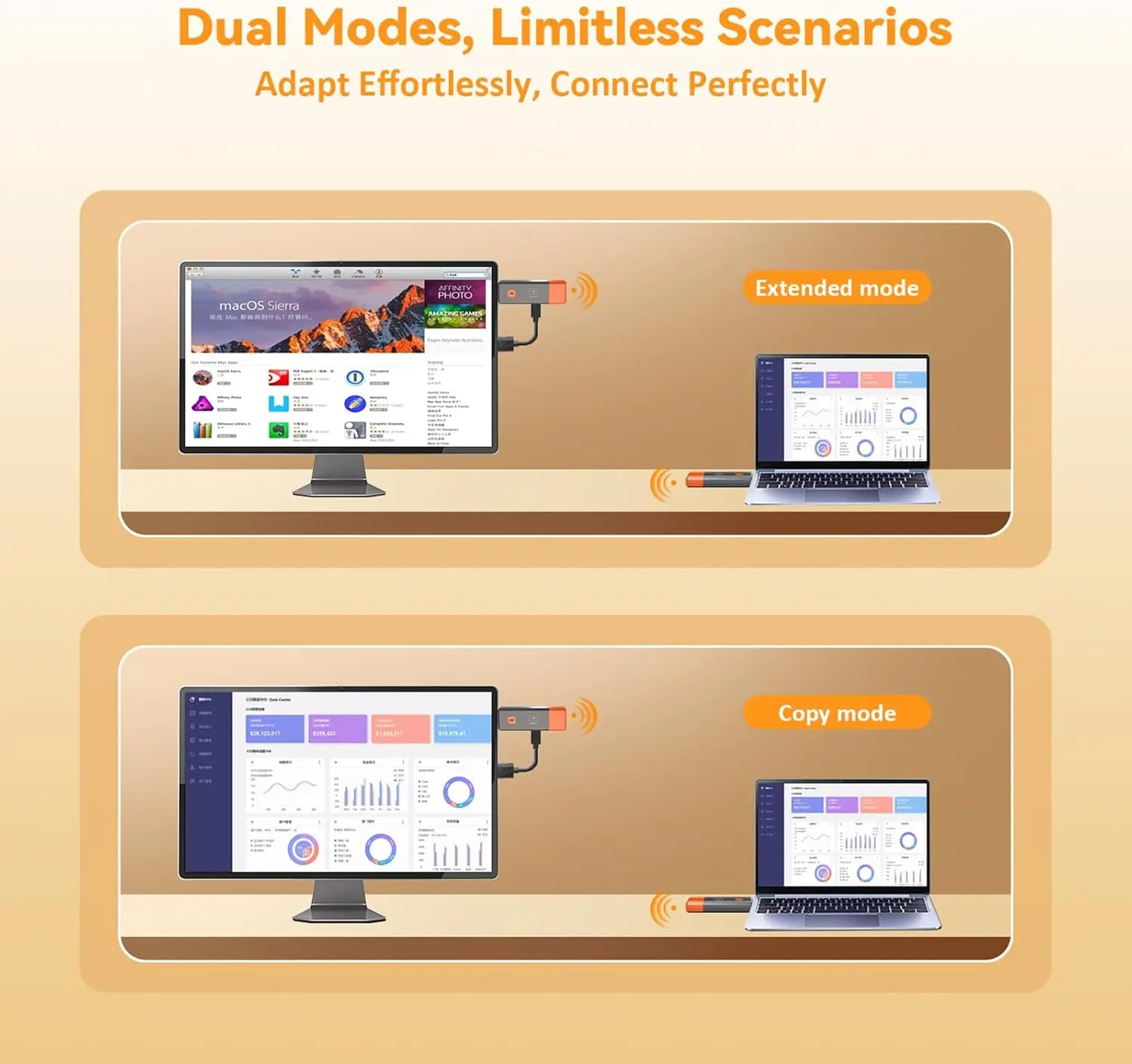 2025 1080P 50M Wireless Video Audio Transmitter Receiver Extender Display Adapter Dongle For TV Box Monitor Projector PC