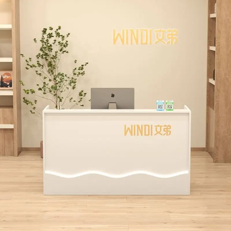 Fashion Luxury Reception Desks Nordic Cream Style Outfit Shop Beauty Salon Counter Atril Office Furniture Receptionsdisk FYRD