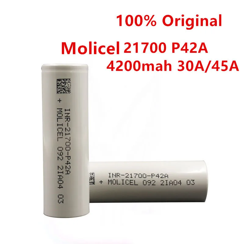 Original Molicel P42A 21700 4200mah li ion battery 30A / 45A INR21700 3.7V cell lithium batteries for flashlight Big Power