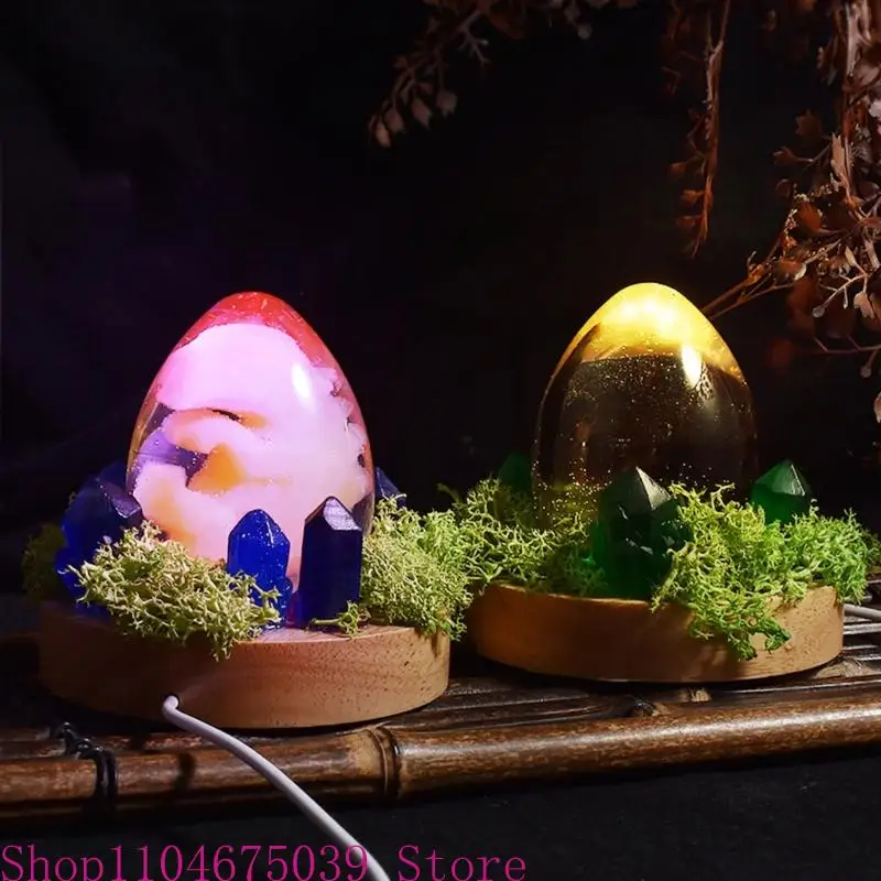 

5asd Silicone Ornaments Moulds Dinosaur Egg Shaped Resin Molds Hand-making Crafts Moulds Table Decorations Silicone Material