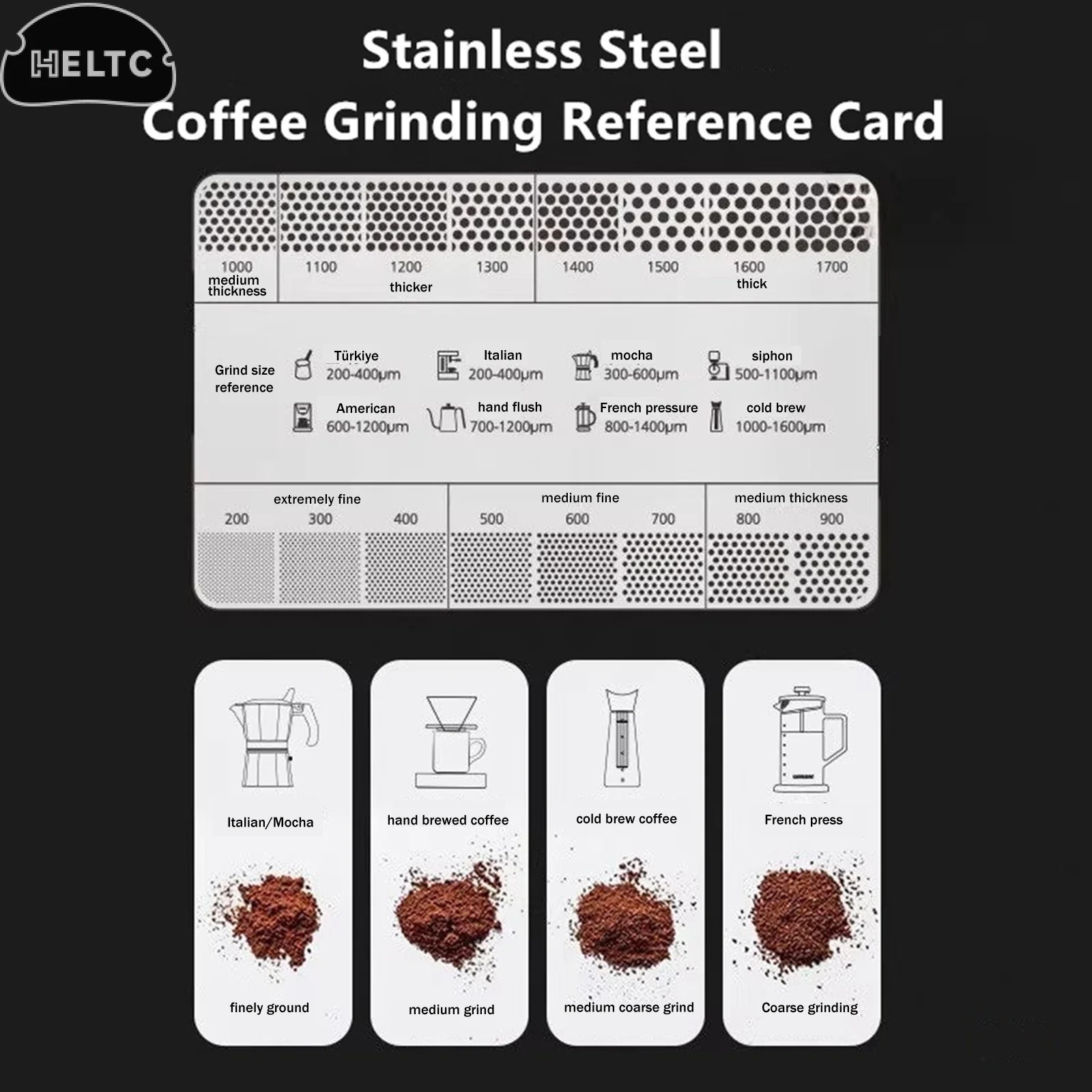 Coffee Powder Grinding Thickness Reference Comparison Card Grinder Grinding Powder Thickness Comparison Scale Coffee Accessories