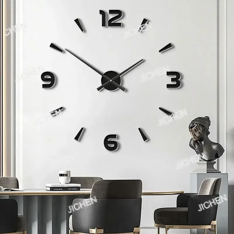 

Креативные наклейки на настенные часы, современные короткие ретро настенные часы для гостиной, эстетические кухонные часы, роскошное украшение для дома