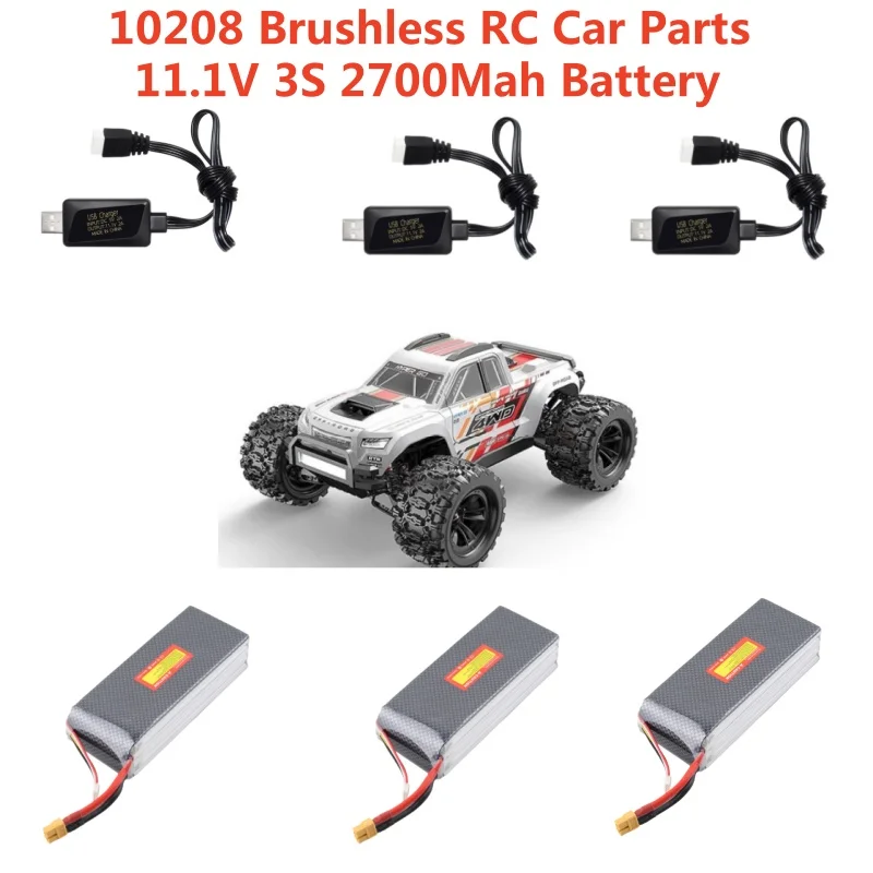 MJX 10208 Brushless RC Car Spare Parts 11.1V 2700MAH Battery 3S USB line For 10208 RC Racing Car Battery MJX 10208 Car Battery