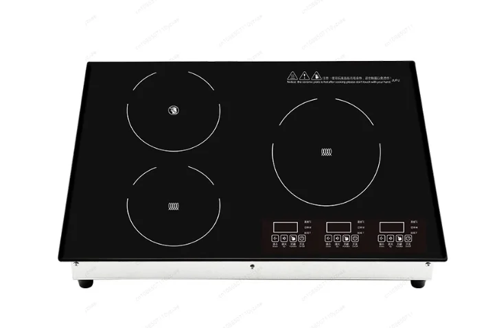3 Burner Induction Cooktop Built-in Smart Touch Control Sleek Design for Large Kitchen Island