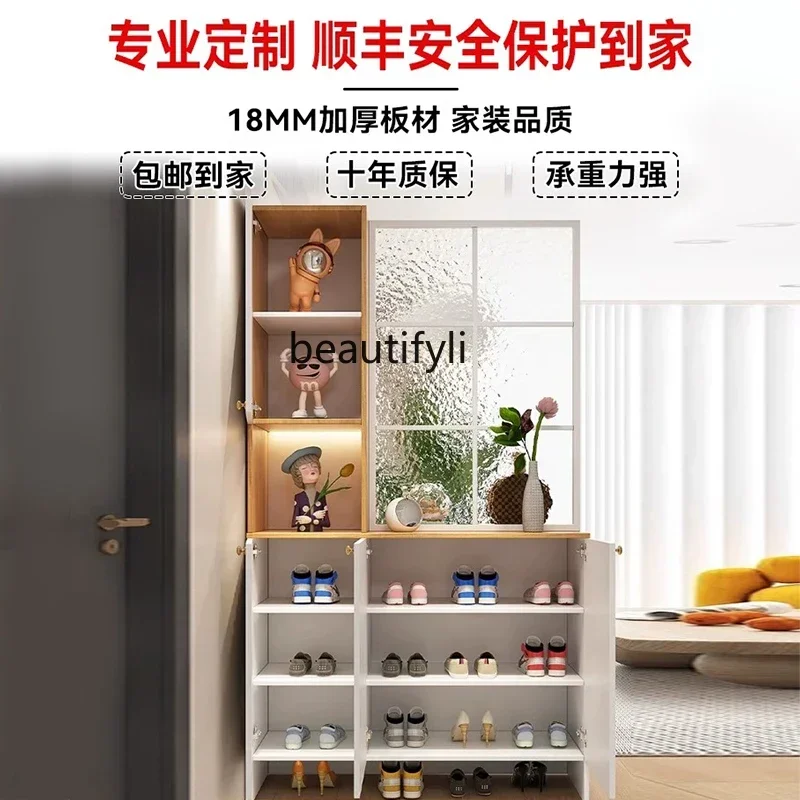 

ss K178 s25 A55 Entry entrance cabinet, integrated glass partition cabinet, simple modern room with screen, customized partition