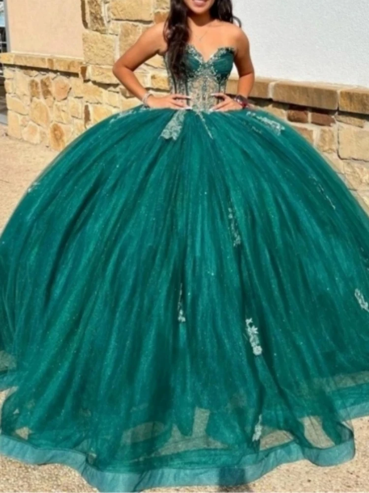 Ashey Alsa Eemreal-vestido verde De quinceañera para niña, ropa Formal De fiesta De cumpleaños, graduación y baile, 15 Años, 16 Años