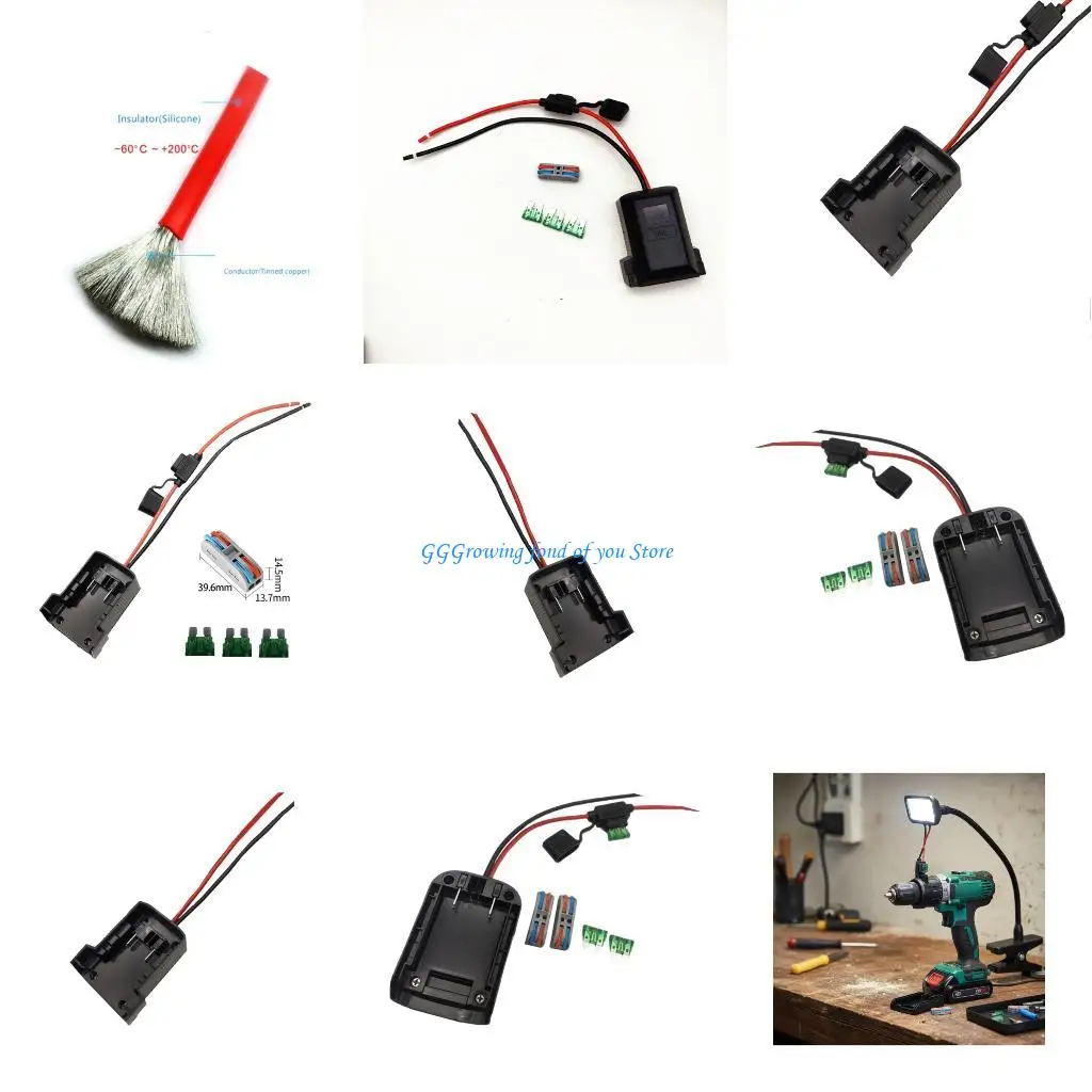 

H9EB High Conductivity 12AWG Wire Battery Adapters for 18V Wireless Tools 48111812