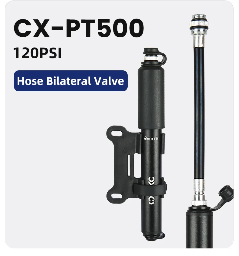 CXWXC Mini-Fahrradpumpe, max. 160 psi, tragbar, Schrader, Presta-Ventil, Luftpumpe, Aluminiumlegierung, Radfahren, versteckter Schlauch, Reifen, Handluftpumpe – Detail 11
