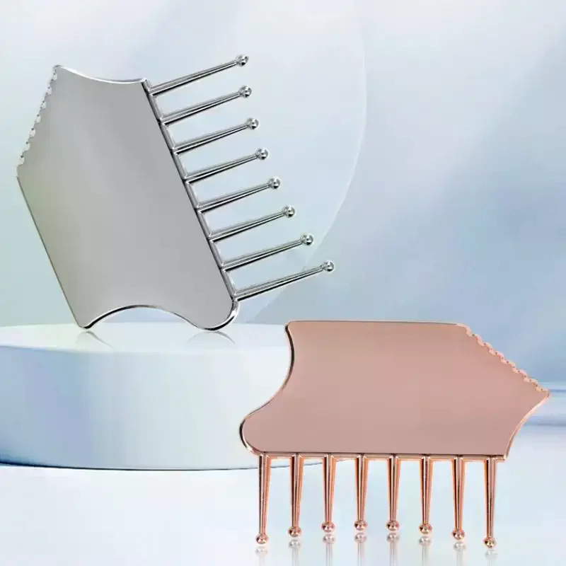 

Портативный массажер для кожи головы из нержавеющей стали, инструмент для скребка Гуаша для головы, шеи, плеч, ног и рук для успокаивающего средства