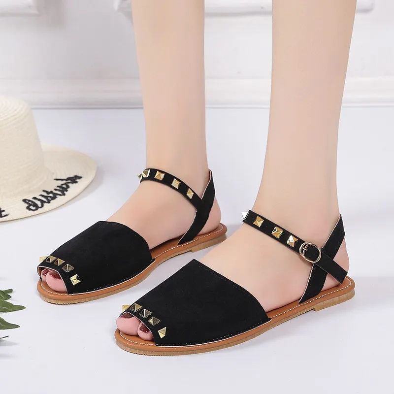 Shoes for Women 2023 Hot Sale Summer Women Sandals Solid Color Sequins One Word Buckle Open Toe Square Root Casual Sandals Women