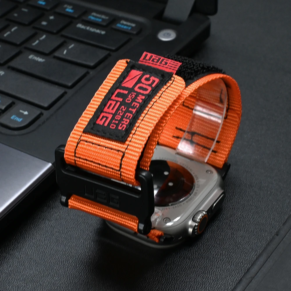 Nylon Loop Strap For Apple Watch Series 9 8 7 45mm 41mm Ultra 2 49mm Men Sport Band For iWatch Series 6 5 4 3 se 44mm 40mm 42mm