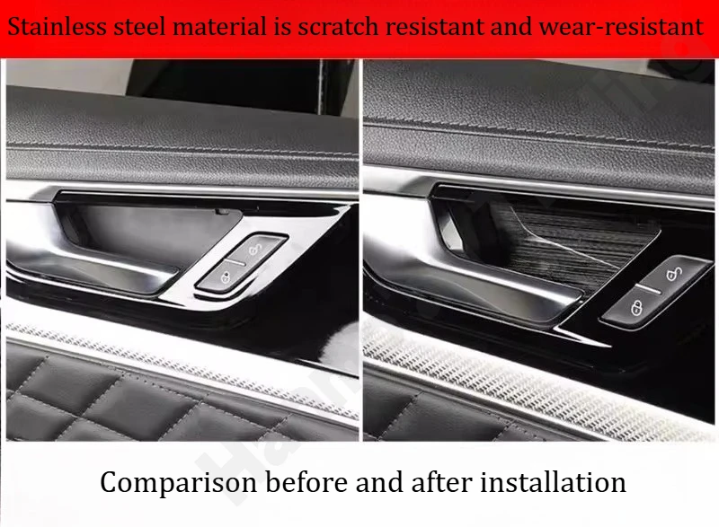 

for OUSADO/Hongqi HS5 2019~2024 Stainless steel door bowl handle sticker/door handle protection sticker/decorative accessories