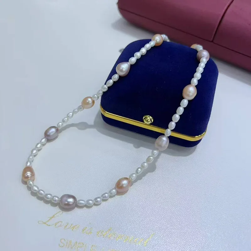 Mother's Day Gift Freshwater Pearl Necklace 925 Sterling Silver Pearl-Like Light Luxury Necklace