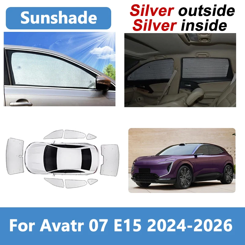 

Для Avatr 07 автоаксессуары E15 2024 2025 2026 автомобильные солнцезащитные козырьки с полным покрытием, солнцезащитный козырек для автомобиля, теплоизоляционные автомобильные аксессуары