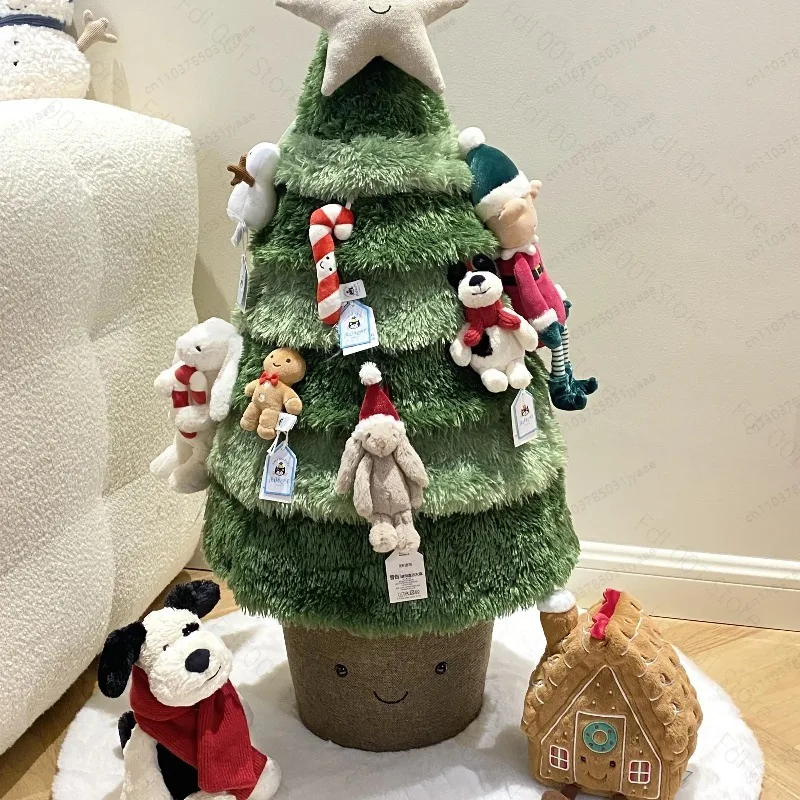 90cm Christmas Tree With Snowman Doll Pendants Home Scene Decoration Ornament Reusable Easy Layout Holiday Party Decor