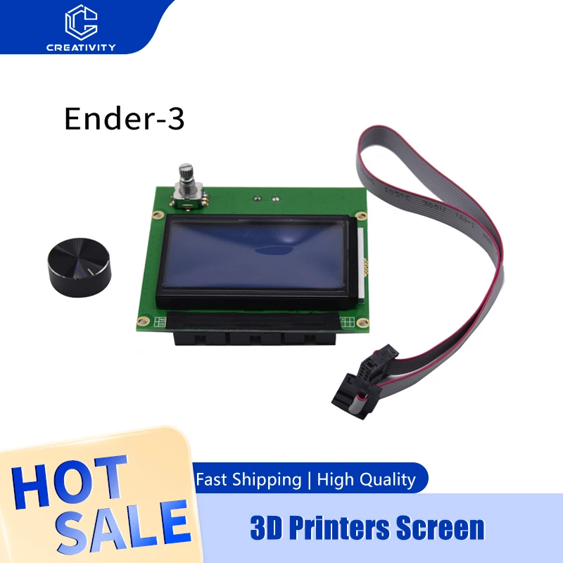 

12864 LCD Screen 3D Printer Parts Display RAMPS Smart Blue Control Panel Board with Cable Accessories for Ender -3/CR-10