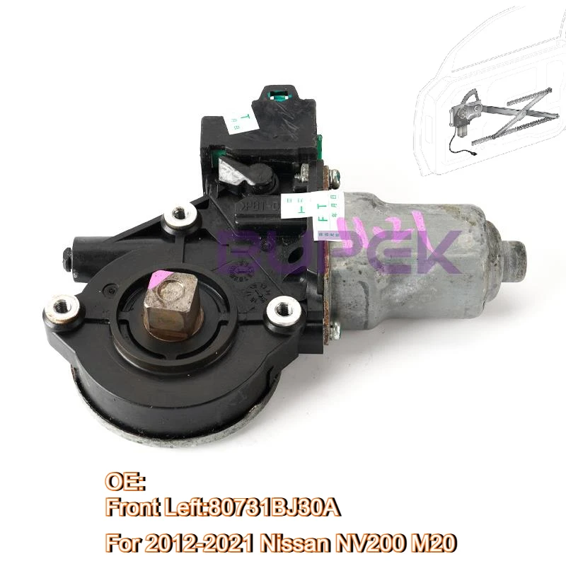 

BUPEK Front Left Driver Side Power Window Motor for 2012-2021 Nissan NV200 M20 Electric Glass Regulator High Quality 80731BJ30A