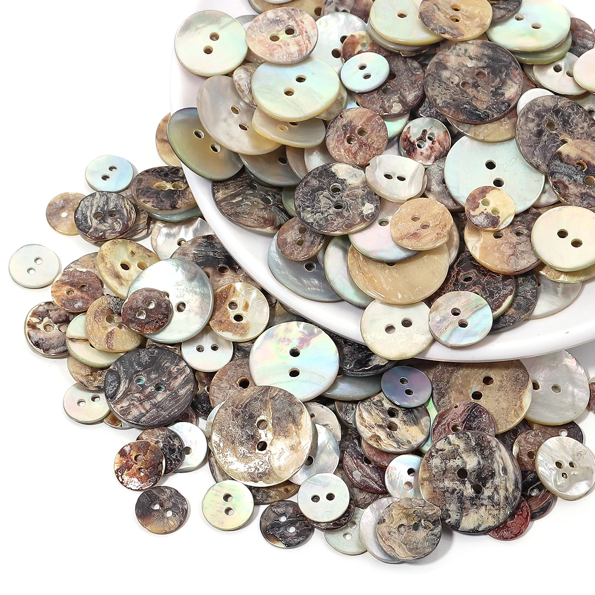 10/20PCS 10/13/15/18/20mm Shell Sewing Buttons Color Japan Mother of Pearl MOP Round Shell 2 Hole Button Sewing Accessories