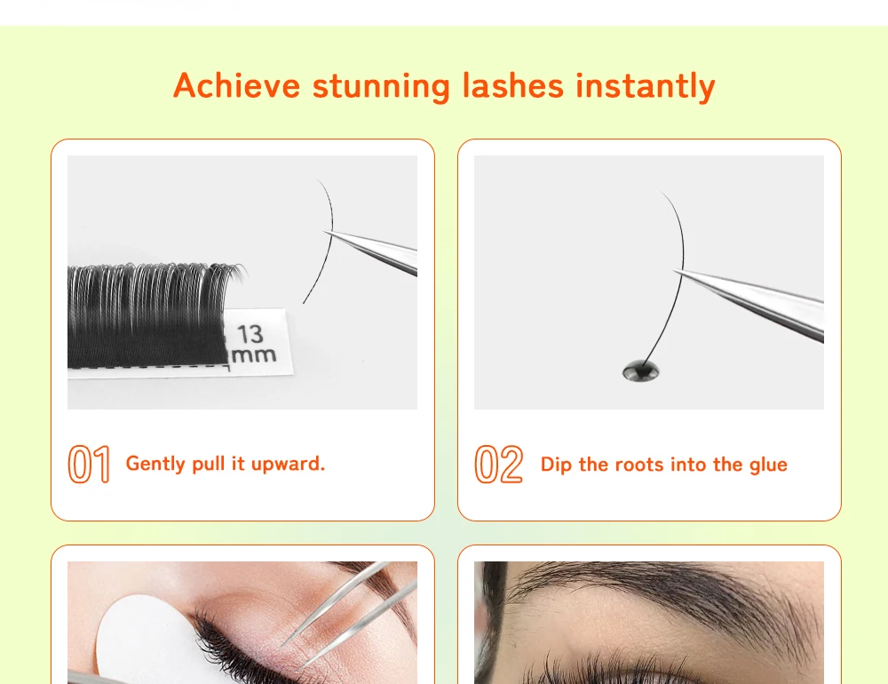 LUKATME Klassische Wimpernverlängerungen Premium Weiche Nerz-Wimpern Einzelne Natürliche Falsche Wimpern Augenvergrößerung Make-up-Tools – Detail 5