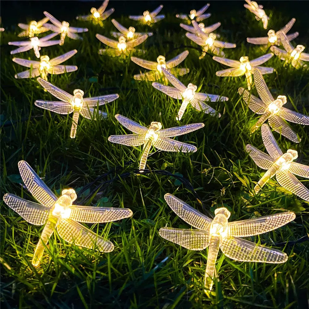 Dragonfly String Lights 40LED Decorative Twinkle Fairy Lighting Strand Battery Powered for Bedroom Wedding Christmas Decor