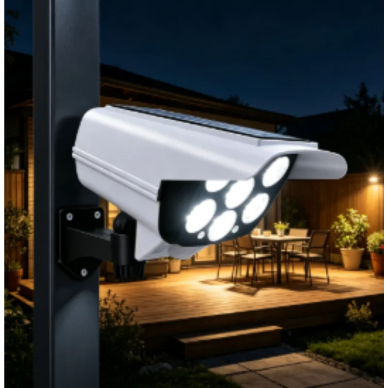 Outdoor Solar Lights, Motion Sensor Light with Remote, Simulation Camera, 1 Pack for Courtyard Porch Patio Garden Terrace