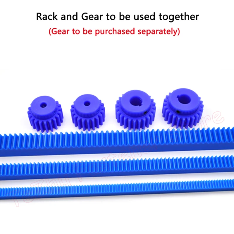 1pcs Blue Plastic Gear Rack 0.5/0.8/1/1.5/2/2.5/3/4 Module Straight Teeth Drive Rack Length 300/500mm 10x10-40x40 Spur Gear Rack