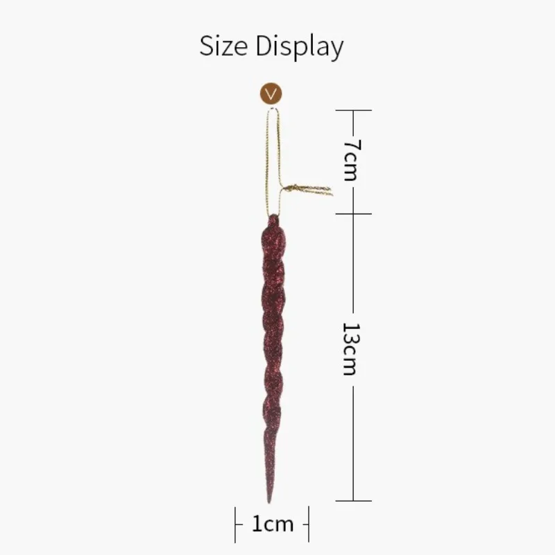 Christmas Decor Supplies Colorful Icicle Pendants Creative Magic Wand Hanging Charms Threaded Ornaments for Small Christmas Tree