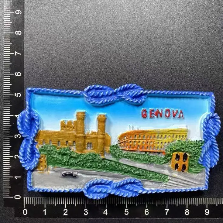 Genoa Genova turismo conmemorativo paisaje 3D pegatina magnética refrigerador pegatina colección creativa regalo