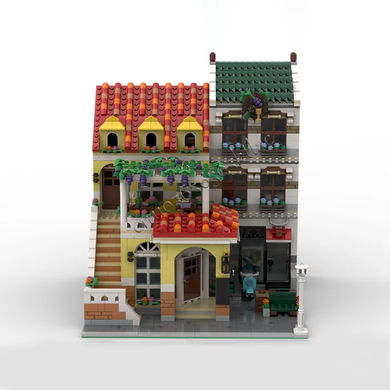 2345 قطعة البائع الساخن القرون الوسطى بحيرة مركز غرفة الطعام اللبنات الرجعية العمارة نموذج عرض لعبة للطفل الجمعية هدية #3