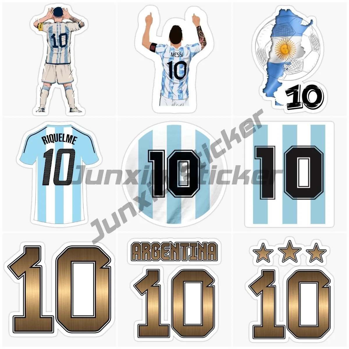 

Numerical Code 10 Argentina Football Flag Wall Room Truck Window Bike Accessories Car Glass Camper Off-road Helmet Van PVC Decal