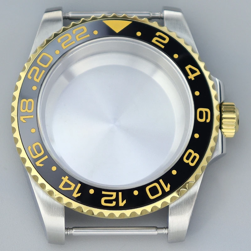 Fenya 40 mm saffierglas horloge stalen duikkast zilver goud MOD Fit GMT Seiko Nh35 Nh36 Nh34 Eta 2824 Miyota 8215 28,5 mm wijzerplaat