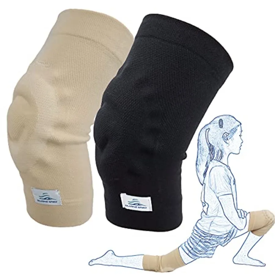 SKATINGSPIRIT Rodilleras de Gel (1 Par), Amortiguación y Soporte para Rodilla, para Baile, Patinaje Artístico, Gimnasia, Jóvenes y Adultos
